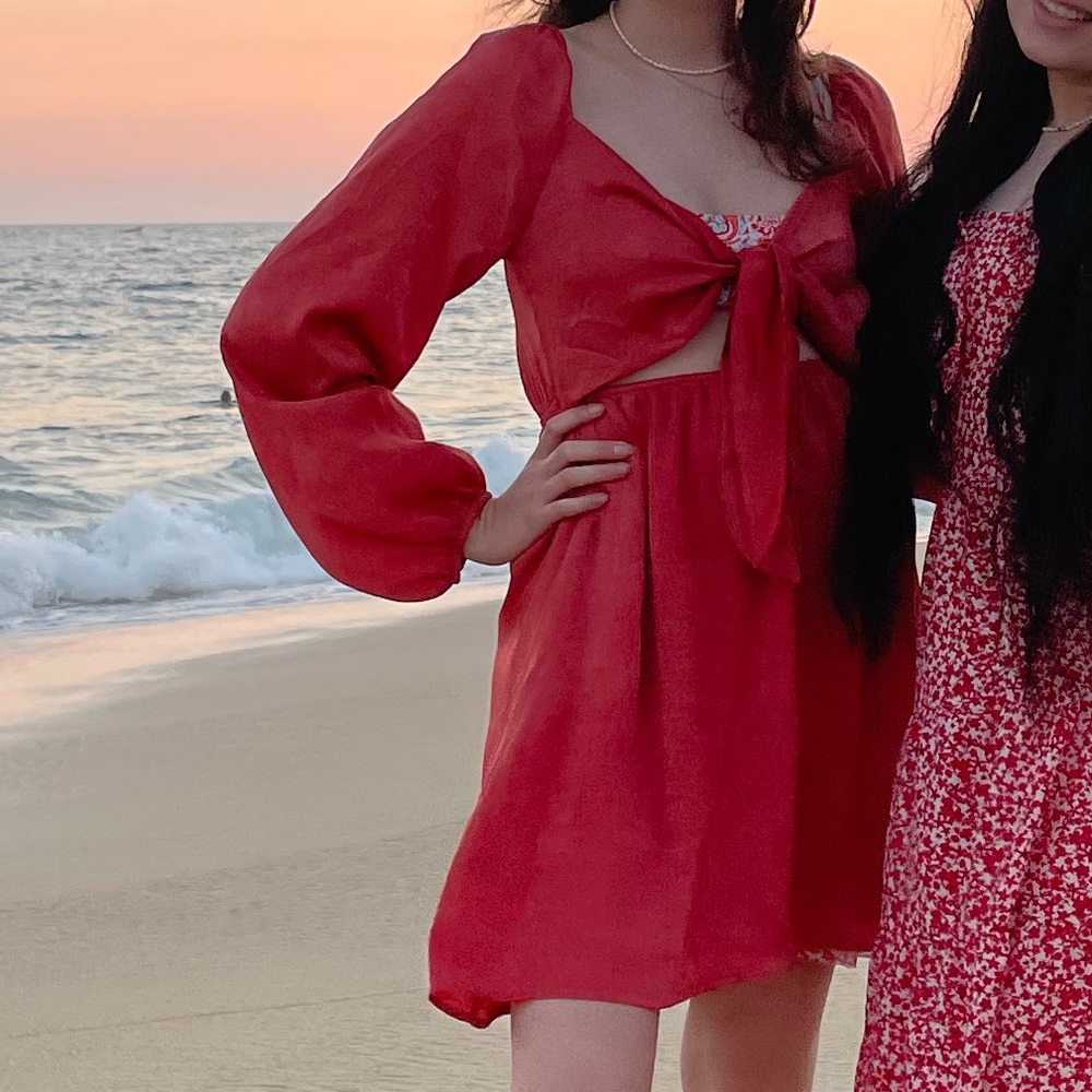 Long Sleeve Dress with middle cut out.